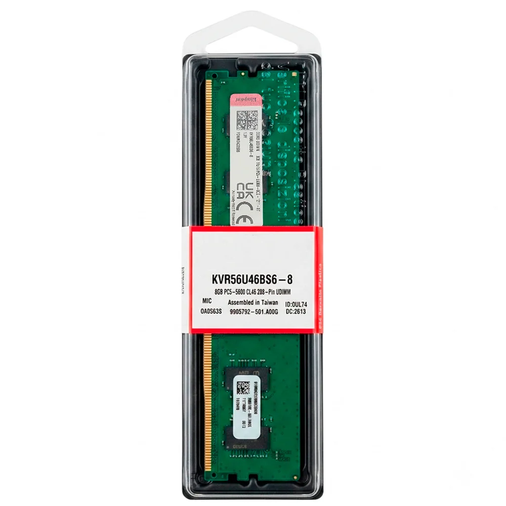 Memoria Kingston 8GB (1x 8GB) Ddr5, 5600mhz, PC5-44800, Udimm, 288-pin - Kvr56u46bs6-8