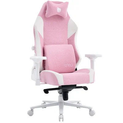 Cadeira Gamer Terabyte New Style, Reclinável, 4d, Tecido, Rosa E Branca, Tr-ch-nsr4dpwf