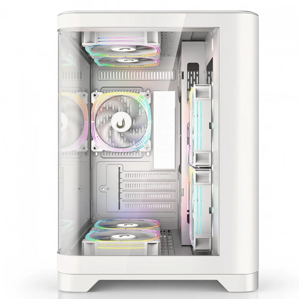Imagem 3 de 5 do produto Gabinete Gamer Rise Mode Galaxy Curved, Mid Tower, Vidro Temperado, Matx, Sem Fonte, Sem Fan, Branco, Rm-ga-gc-fw