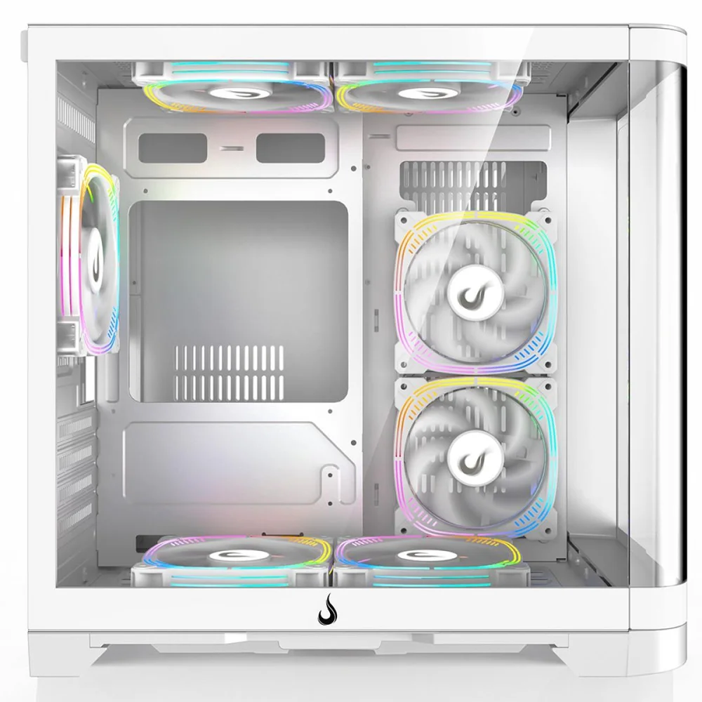 Imagem 4 de 5 do produto Gabinete Gamer Rise Mode Galaxy Curved, Mid Tower, Vidro Temperado, Matx, Sem Fonte, Sem Fan, Branco, Rm-ga-gc-fw
