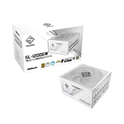 Fonte De Alimentação Asrock Steel Legend White 1200w 80 Plus Gold Full Modular C/ Cabo - Sl-1200gw