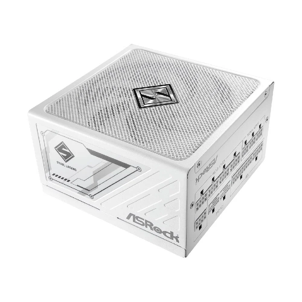 Fonte De Alimentação Asrock Steel Legend White 1200w 80 Plus Gold Full Modular C/ Cabo - Sl-1200gw
