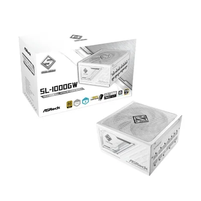 Fonte De Alimentação Asrock Steel Legend White 1000w 80 Plus Gold Full Modular C/ Cabo - Sl-1000gw