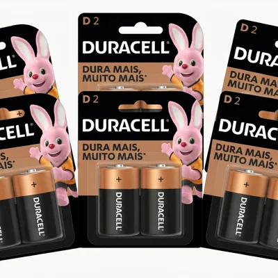 Kit Com 12 Pilha Duracell Alcalina Grande D.