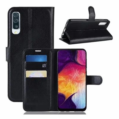 Capa Carteira Case Flip Estojo Para Samsung Galaxy A50 Preta