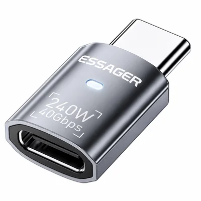 Adaptador Usb4.0 Essager Usb-c Macho Para Usb-c Fêmea 240w 40gbps 8k@60hz