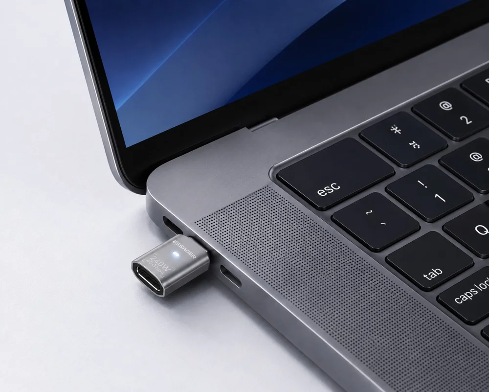 Imagem 3 de 5 do produto Adaptador Usb4.0 Essager Usb-c Macho Para Usb-c Fêmea 240w 40gbps 8k@60hz