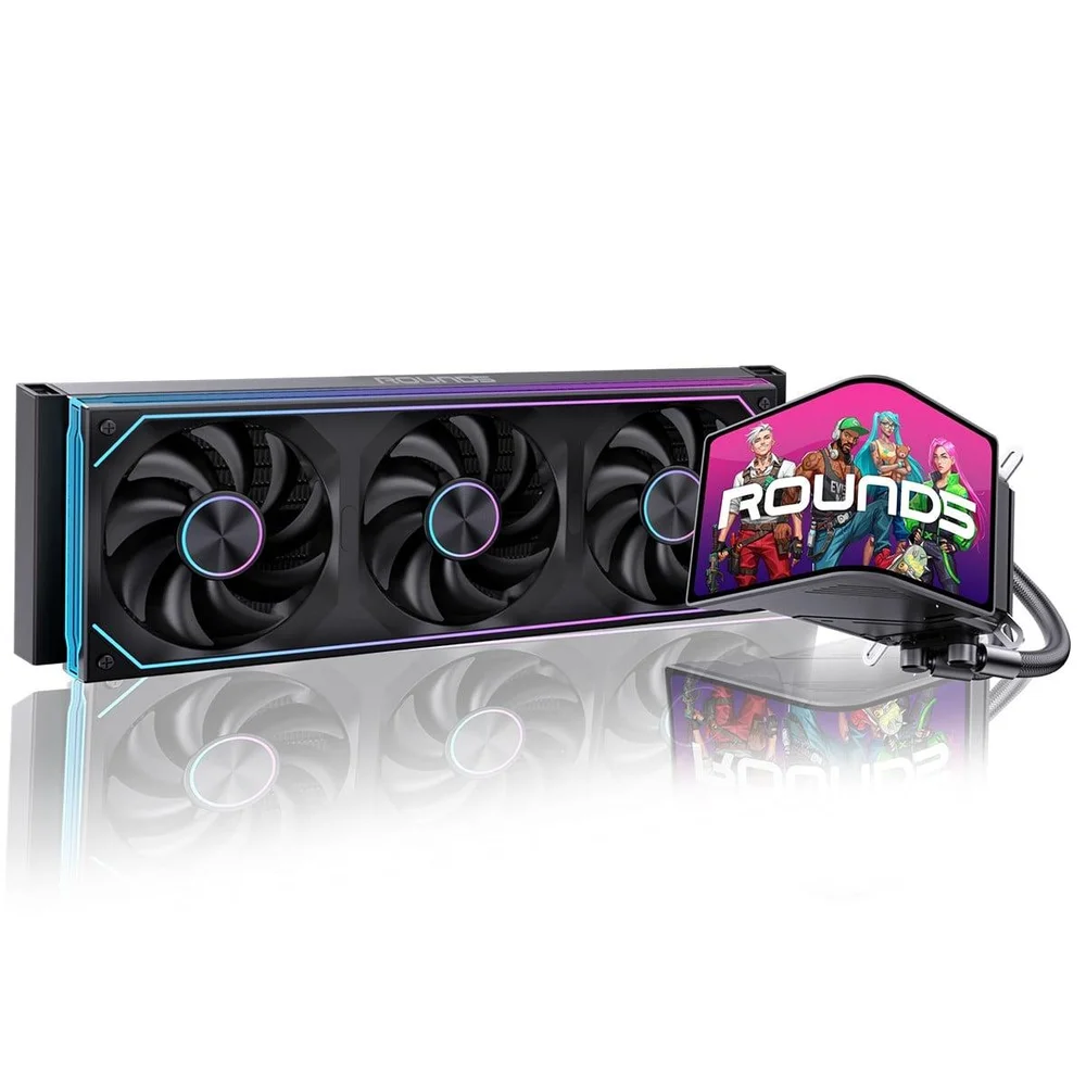 Imagem 4 de 5 do produto Water Cooler Round5 Horizon Black, 360mm, Com Display Curvo, ARGB, Intel-amd, Pwm, Preto, R5-wc-horizon-360b-2283