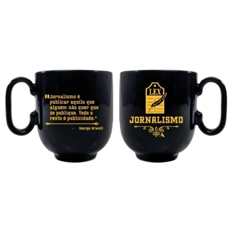 Imagem 2 de 2 do produto Caneca Porcelana Preta 350 Ml Jornalismo