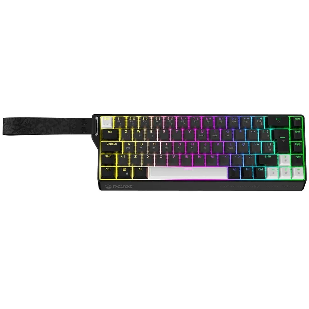 Teclado Magnético Gamer PCyes Gamma Black Vulcan, RGB, Switch Outemu Blue Ice, Hall Effect, 8k, Abnt2, Pmgmbv
