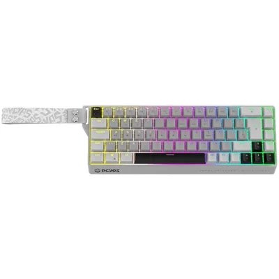 Teclado Magnético Gamer PCyes Gamma White Ghost, RGB, Switch Outemu Blue Ice, Hall Effect, 8k, Abnt2, Pmgmwg
