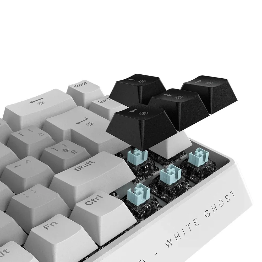 Imagem 2 de 5 do produto Teclado Magnético Gamer PCyes Gamma White Ghost, RGB, Switch Outemu Blue Ice, Hall Effect, 8k, Abnt2, Pmgmwg