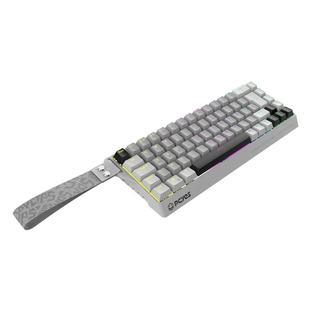 Imagem 3 de 5 do produto Teclado Magnético Gamer PCyes Gamma White Ghost, RGB, Switch Outemu Blue Ice, Hall Effect, 8k, Abnt2, Pmgmwg
