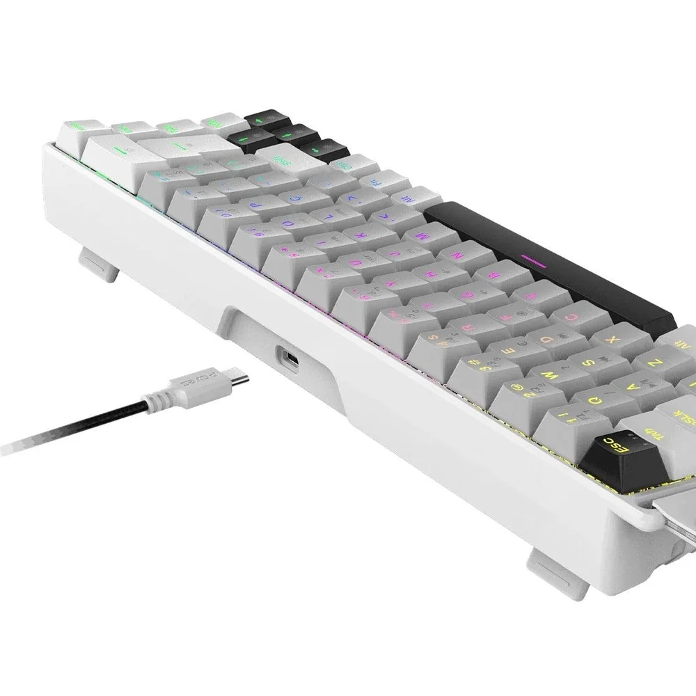 Imagem 4 de 5 do produto Teclado Magnético Gamer PCyes Gamma White Ghost, RGB, Switch Outemu Blue Ice, Hall Effect, 8k, Abnt2, Pmgmwg