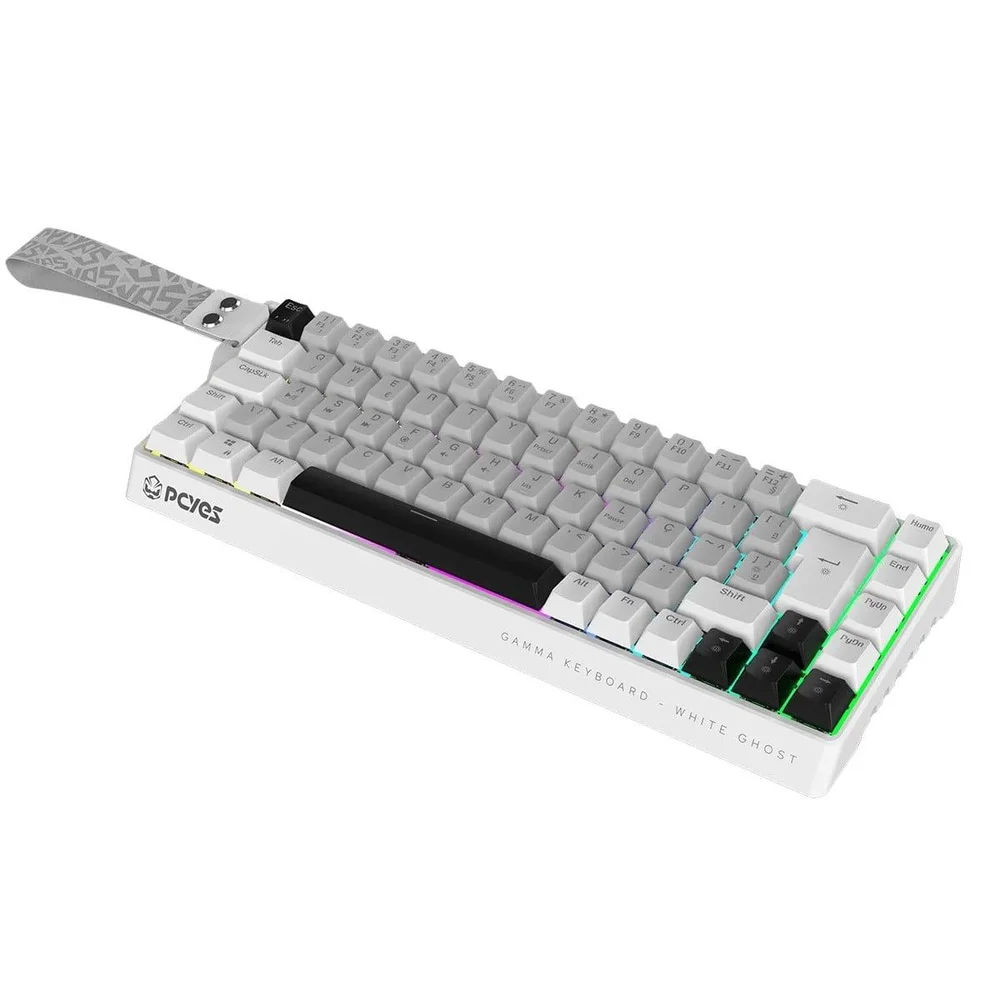 Imagem 5 de 5 do produto Teclado Magnético Gamer PCyes Gamma White Ghost, RGB, Switch Outemu Blue Ice, Hall Effect, 8k, Abnt2, Pmgmwg