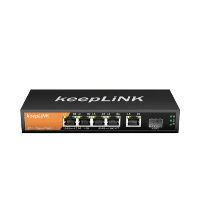 Switch Keeplink Kp-9000-6xh-x 5 Portas 2.5g Rj45 + Sfp+ 10g