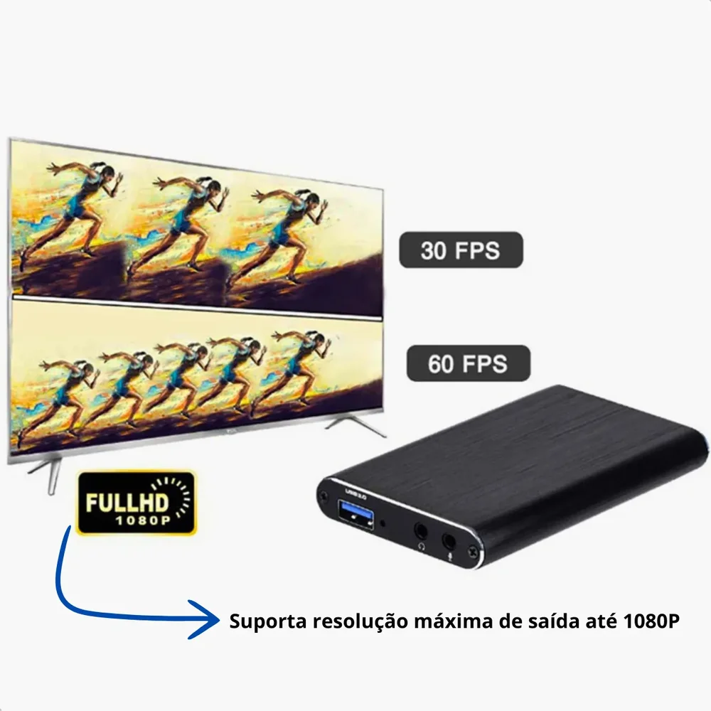 Imagem 5 de 5 do produto Placa De Captura 4k Vídeo HDMI Usb 3.0 Fy-11133 Full Hd 1080p 60fps