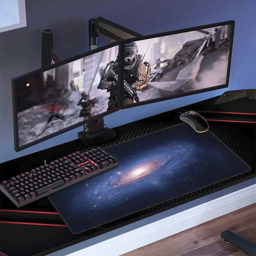 Imagem 2 de 5 do produto Mouse Pad Gamer Speed Extra Grande Xl 70x35xcm Galáxia