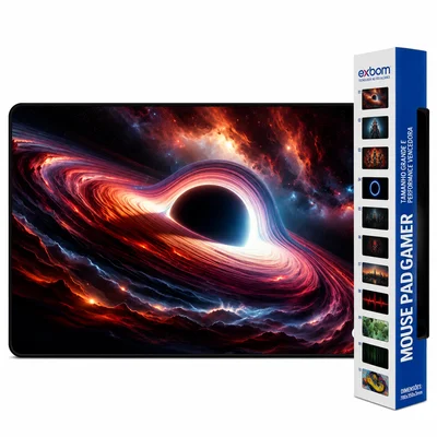 Mouse Pad Gamer Speed Extra Grande 70x35x30cm Buraco Negro