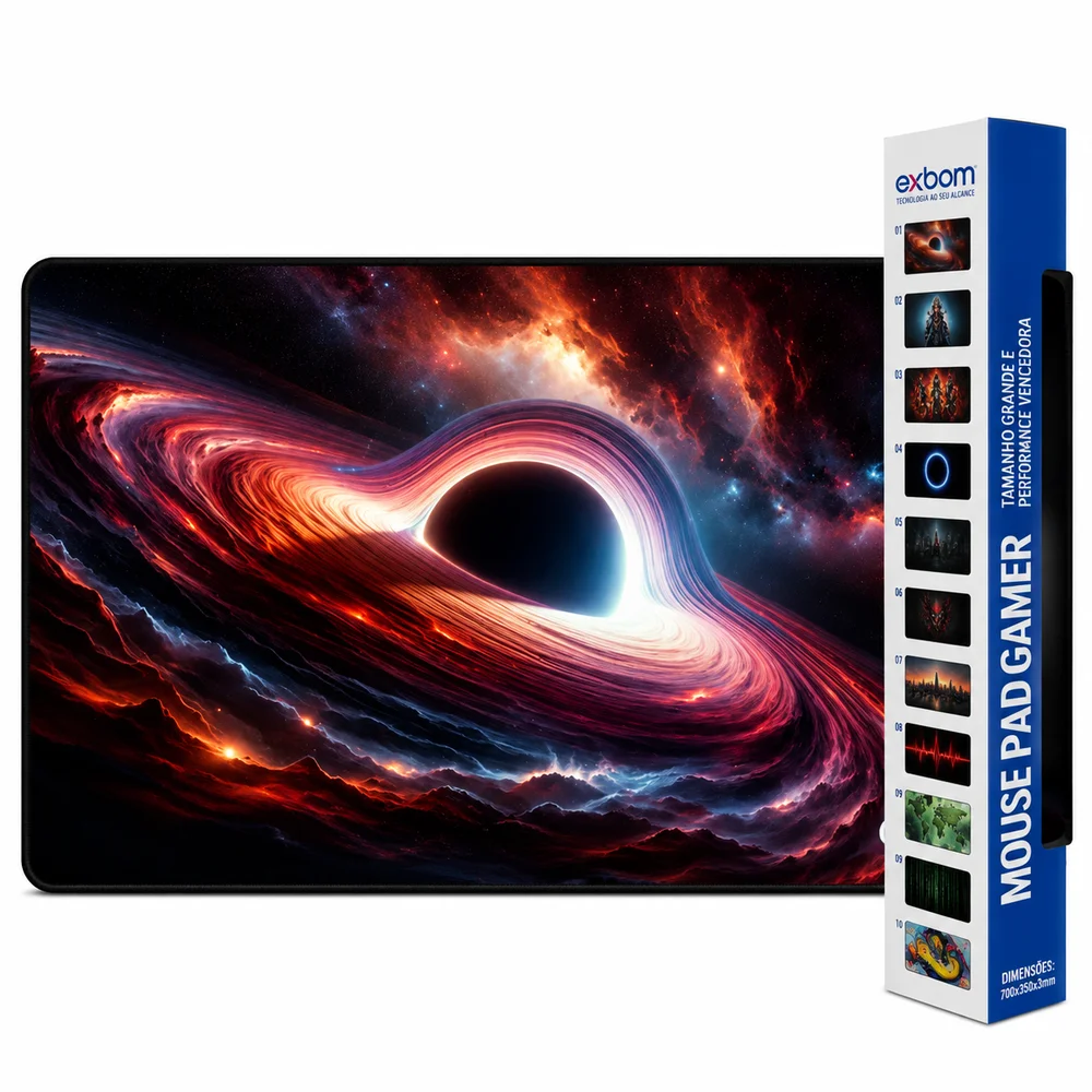 Mouse Pad Gamer Speed Extra Grande 70x35x30cm Buraco Negro Mouse Pad Gamer Speed Extra Grande 70x35x30cm Buraco Negro