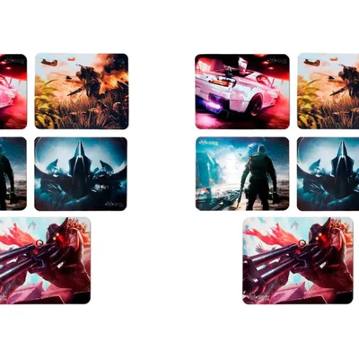 Kit Mouse Pad Gamer 26 X 21cm Knup Kp-s03 2mm Div Temas 10 Un