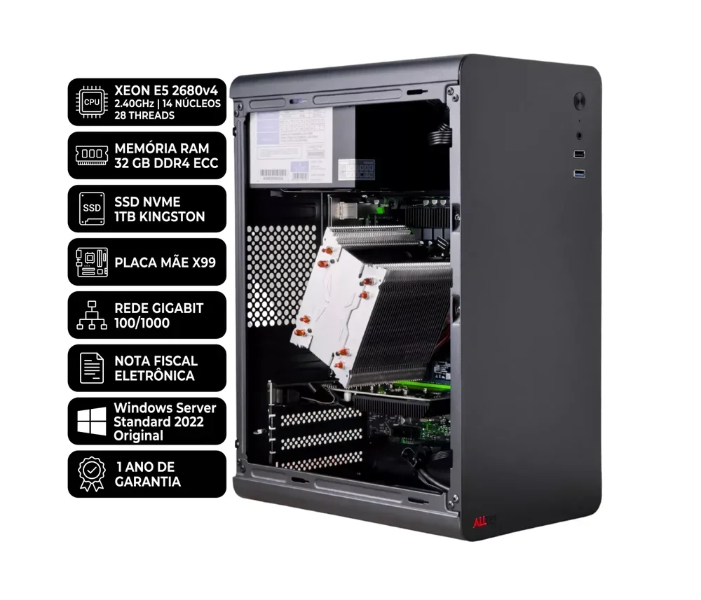 Servidor Xeon E5 2680 V4 14 Núcleos 32gb Ram 1TB