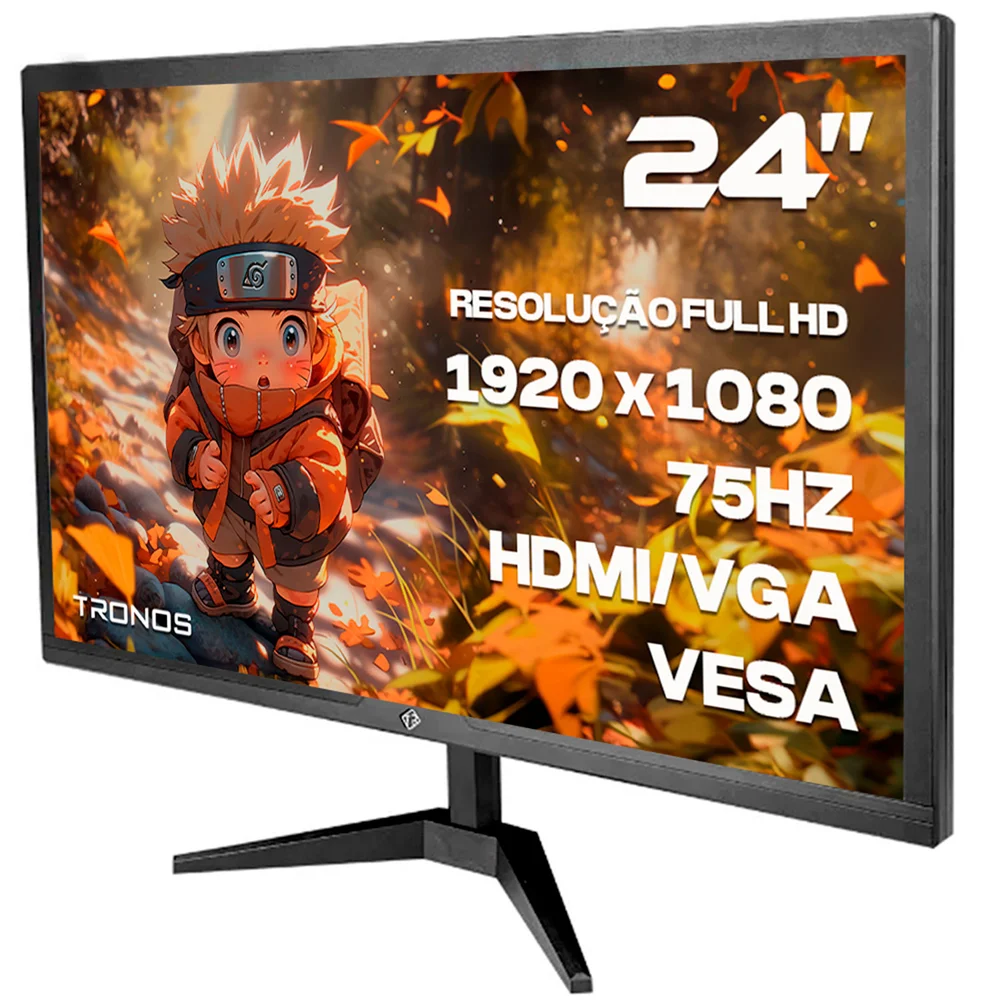 Monitor LED Tronos 24" Trs-24wv, Resolução Full Hd 1920x1080, 75hz, Vga E HDMI, Vesa - Preto