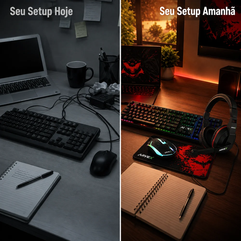 Kit Gamer Completo 4 Em 1 Arvex Teclado Abnt2 Mouse Headset Mousepad Kit Gamer Completo 4 Em 1 Arvex Teclado Abnt2 Mouse Headset Mousepad