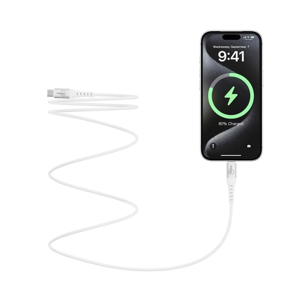 Imagem 3 de 4 do produto Cabo Magnético Usb-c 1,2m, Silicone,   Iplace, Branco