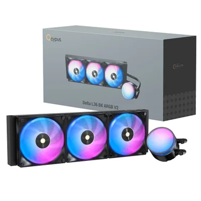 Water Cooler 360mm Ocypus Delta L36 ARGB V2, Black - Delta-l36-bk3aawnn02x-gl