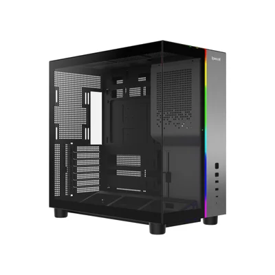 Gabinete Gamer Redragon Wideload Pulse, ARGB, Mid-tower Aquarium, Vidro Temp, S/ Fans, Black - Ca-620b