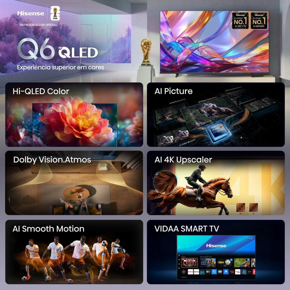 Imagem 5 de 5 do produto Smart Tv Hisense 50 " 50a6nv DLED 4k Upscaler Aipq Dolby Vision Sistema Vida