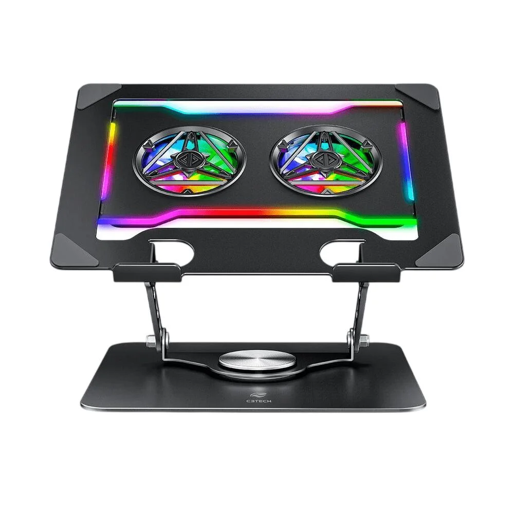 Imagem 2 de 3 do produto Base Para Notebook Giratória C3tech Nbc-1100bk 17,3" RGB