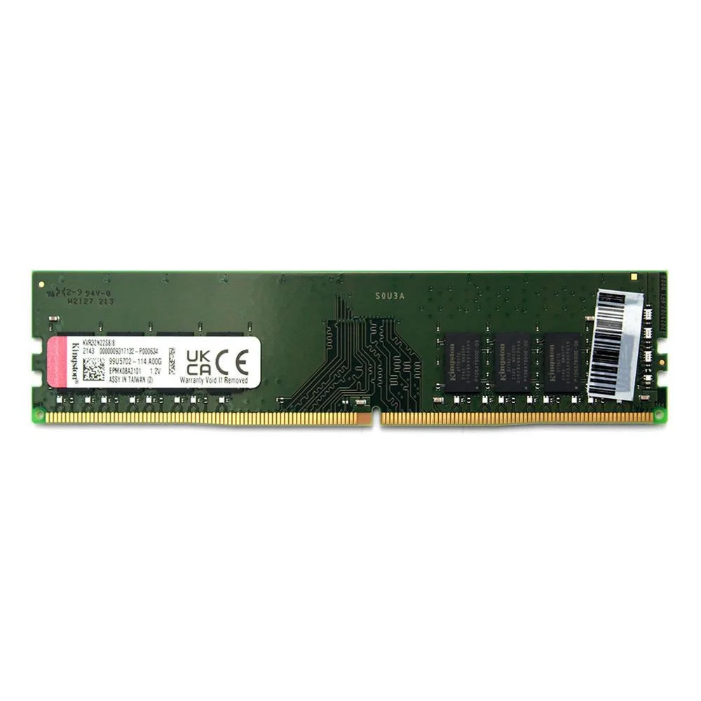 Memória Kingston Ddr4, 8GB, 3200mhz, PC4-25600, Cl22, 1.2v, 288-pin Dimm - Kvr32n22s8/8