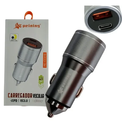 Carregador Veicular Usb-c/usb-a Peining Pei-cc20(a)