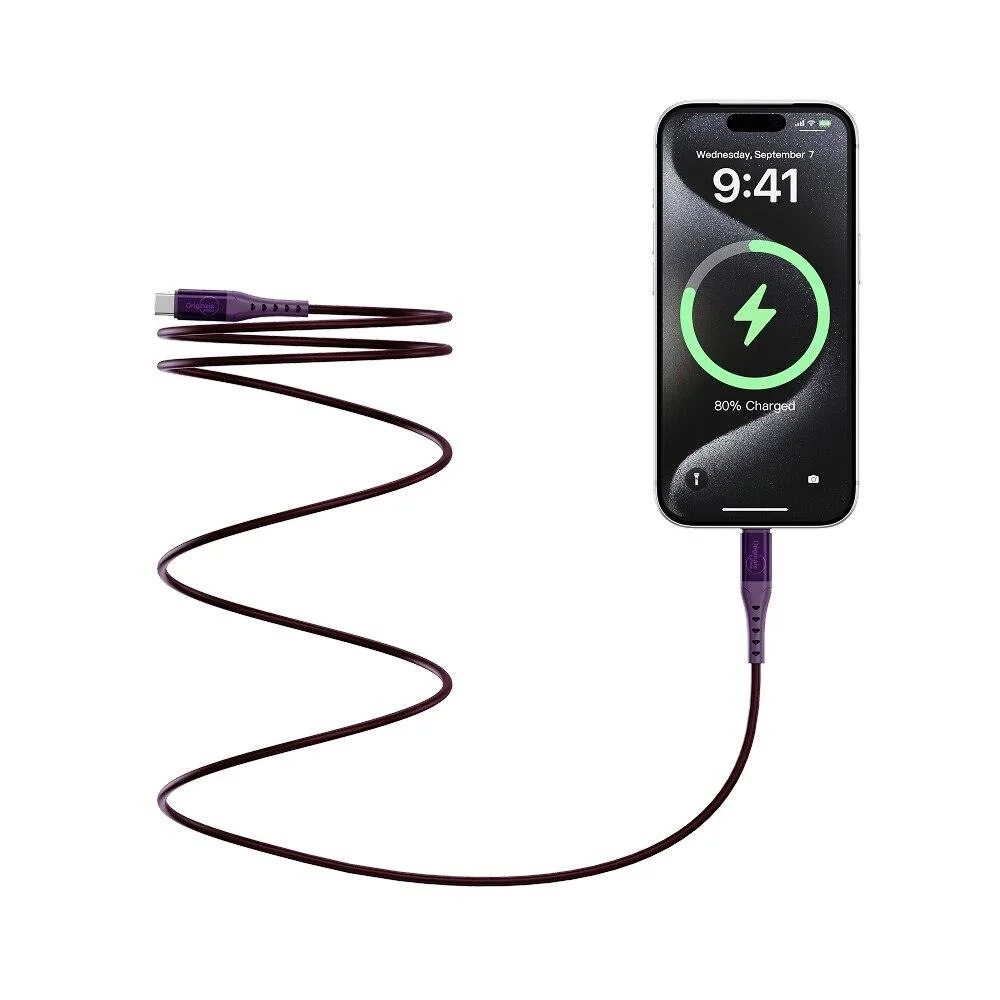 Imagem 2 de 4 do produto Cabo Magnético Usb-c 1,2m, Silicone,   Iplace, Roxo