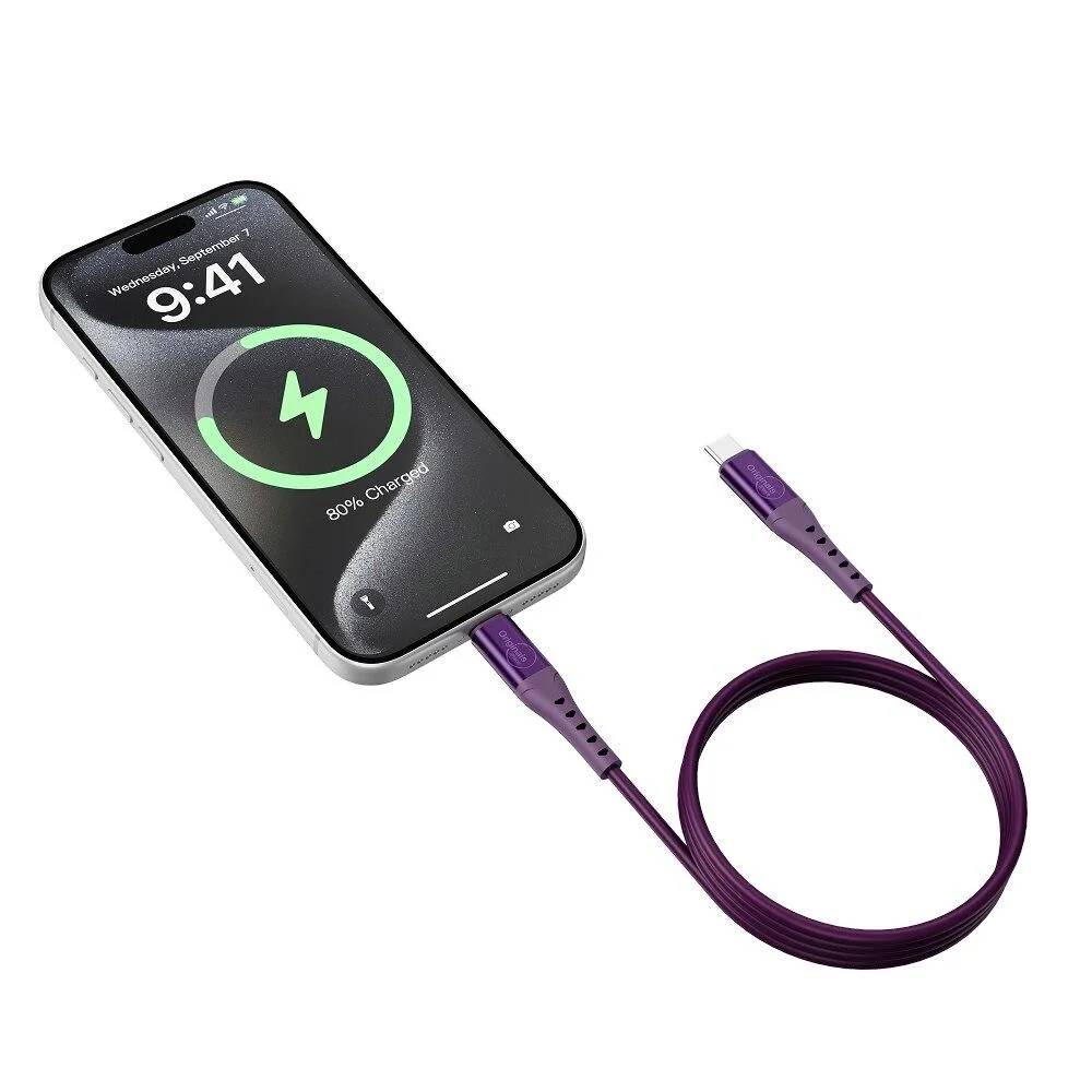 Imagem 4 de 4 do produto Cabo Magnético Usb-c 1,2m, Silicone,   Iplace, Roxo