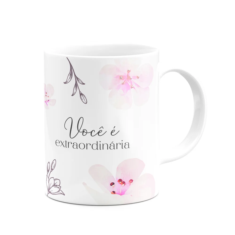 Imagem 5 de 5 do produto Caneca Floral Mulheres - Você É Extraordinária
