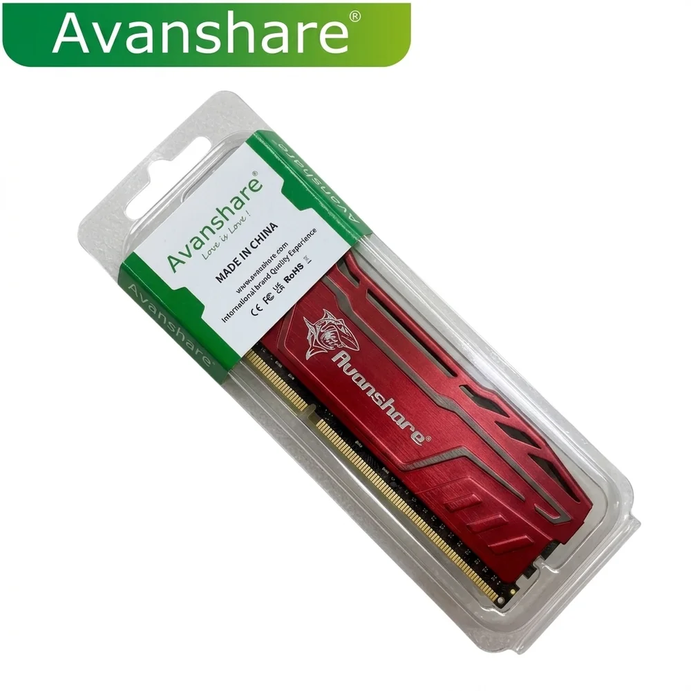 Imagem 3 de 4 do produto Memoria Para Desktop Ddr4 16gb 3200mhz  Prosetup Avanshare Com Dessipador Vermelho