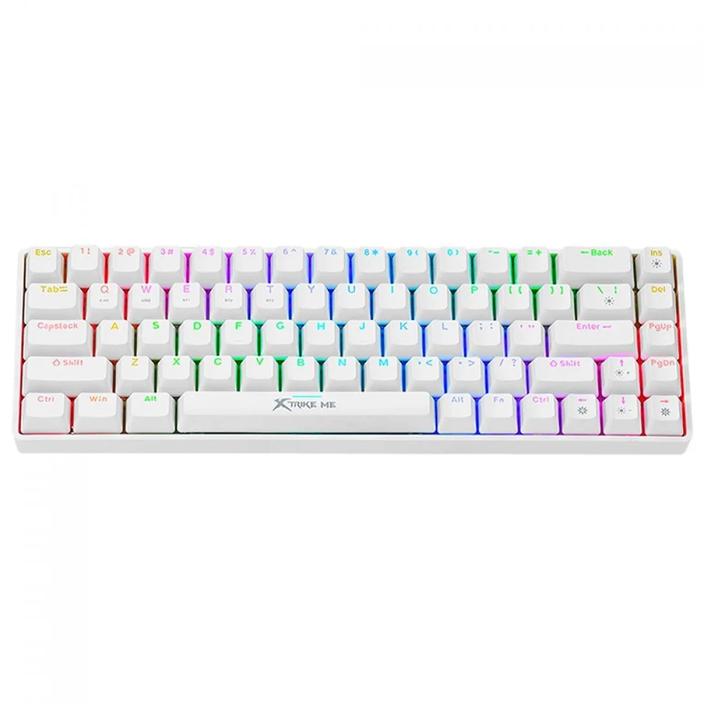 Imagem 3 de 3 do produto Teclado Mecânico Gamer Xtrike Me Gk-995w, Wireless/bluetooth, RGB, Ansi, 60%, Branco