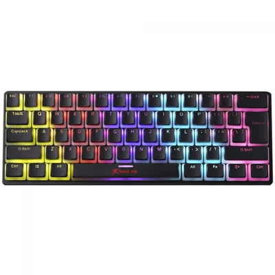 Teclado Mecânico Gamer Xtrike Me Gk-985p Pudding, Rainbow, Switch Blue, Iso, 60%, Preto