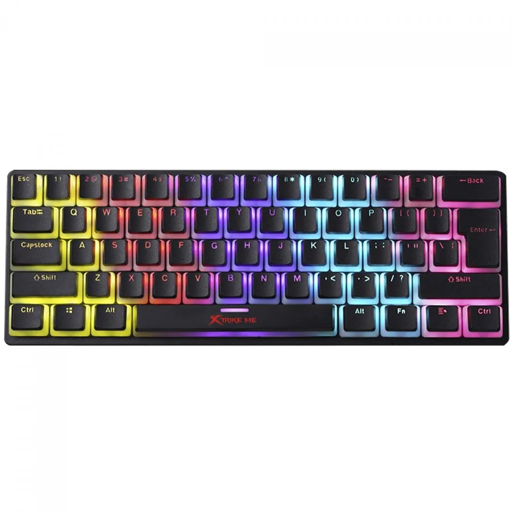 Teclado Mecânico Gamer Xtrike Me Gk-985p Pudding, Rainbow, Switch Blue, Iso, 60%, Preto Teclado Mecânico Gamer Xtrike Me Gk-985p Pudding, Rainbow, Switch Blue, Iso, 60%, Preto