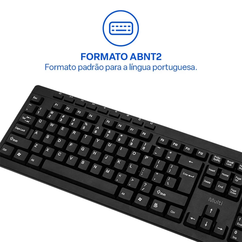 Imagem 3 de 5 do produto Teclado Com Fio Usb Teclas Multimídia Cabo 1.80m Multi Tc606