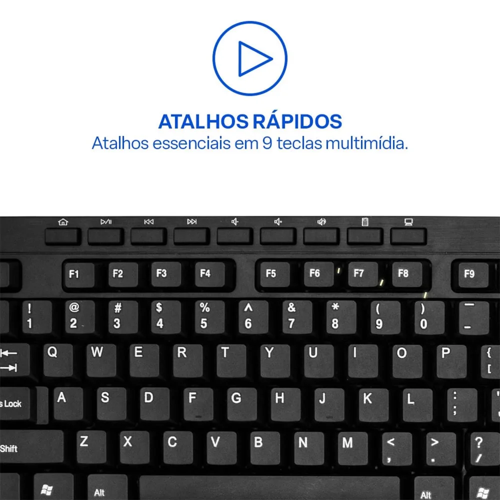 Imagem 4 de 5 do produto Teclado Com Fio Usb Teclas Multimídia Cabo 1.80m Multi Tc606