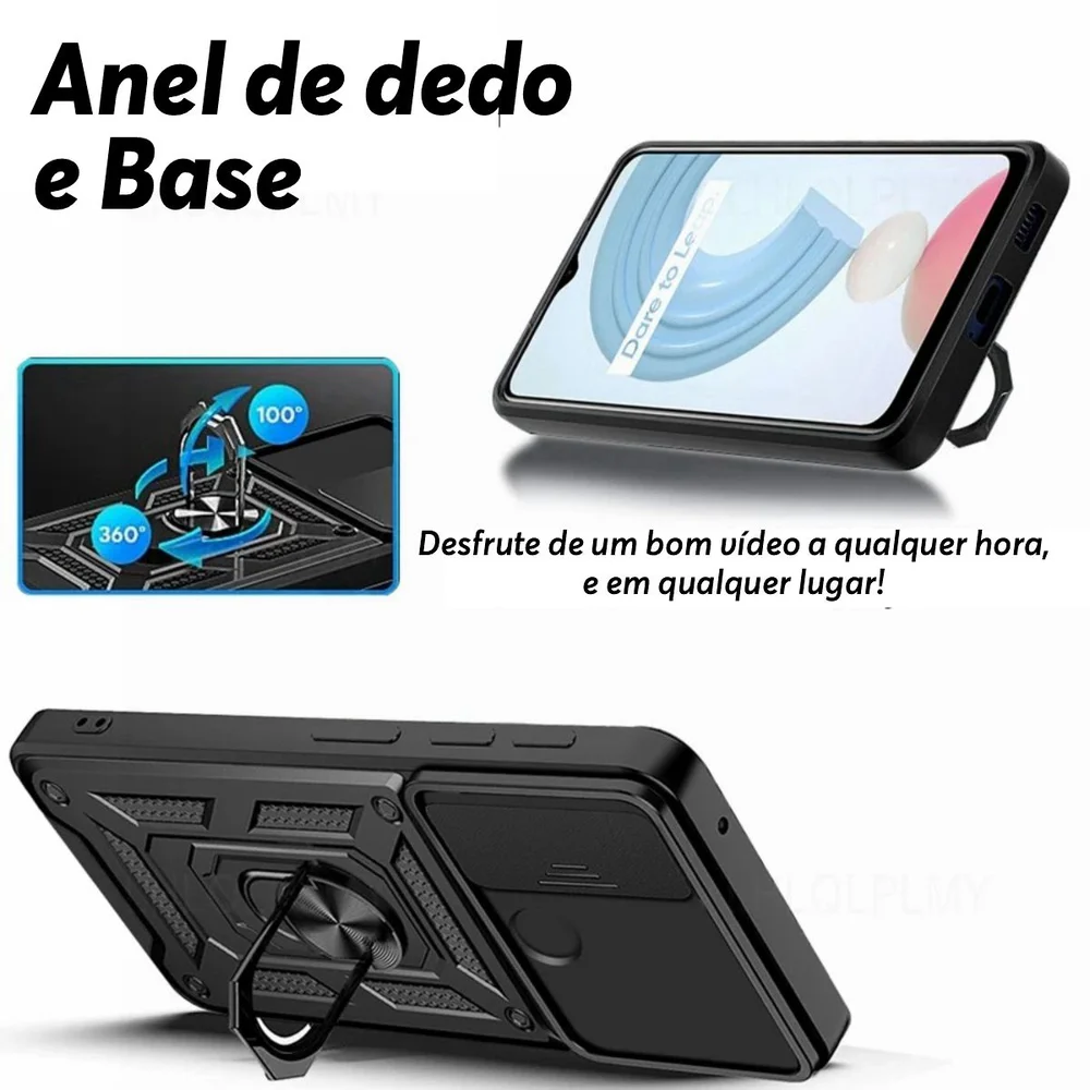Imagem 2 de 5 do produto Capa Militar P/ Realme C20 - Capinha Case Protetora Anti Impacto Queda Armadura Resistente