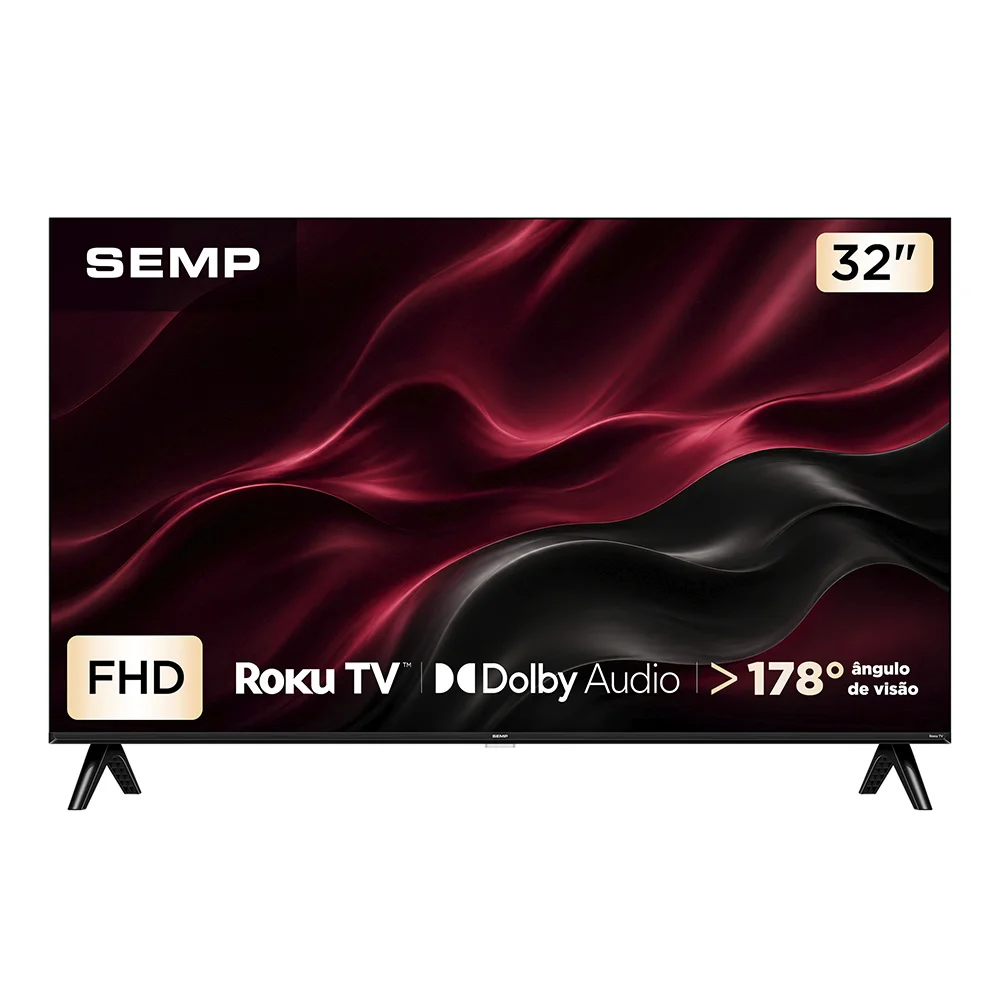 Smart TV Semp 32 Polegadas LED Full HD S42R Roku TV Wi-Fi Dolby Audio Brilho até 220 Nits 32S42R