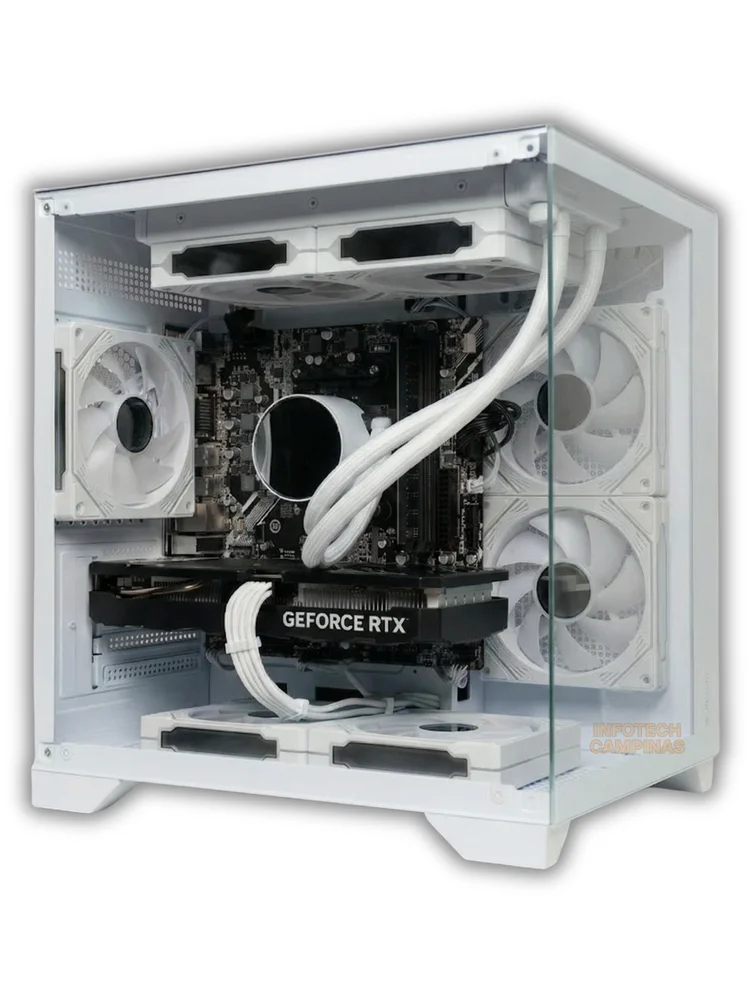 PC Gamer Aquario Branco Ryzen 7 5700x | Rx 9060 Xt 16gb | 32gb Ram | SSD Nvme 1TB | Water Cooler 240mm | Win11 Pro - view 2