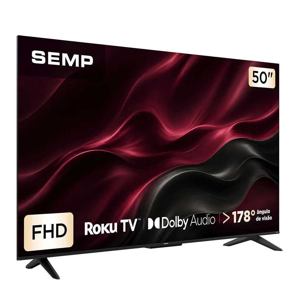 Imagem 2 de 5 do produto Smart TV Semp 50 Polegadas LED Full HD S42R Roku TV Wi-Fi Dolby Audio Brilho até 240 Nits 50S42R