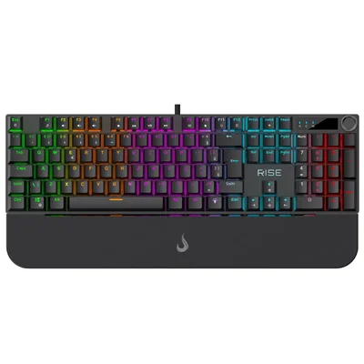 Teclado Mecânico Gamer Rise Mode Kyron, RGB, Usb, Switch Rise Core, Abnt2, Preto, Rm-tcm-kyn-b