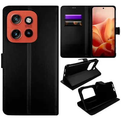 Capa Carteira Abre E Fecha Estojo Flip Para Moto Edge 60 Neo 5g Preto